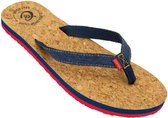 teenslippers Sunday Denim dames canvas/kurk maat 40