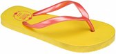 Teenslippers junior print geel roze maat 35
