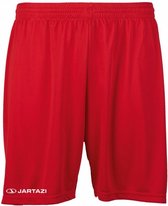 sportbroek met logo kort junior polyester rood mt 122/128