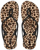 teenslippers Panter dames zwart/beige mt 38