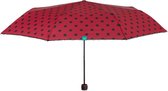 paraplu mini Time dames 97 cm microfiber rood/zwart
