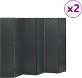 vidaXL Kamerschermen 2 st met 6 panelen 240x180 cm staal antraciet