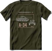 A34 Comet leger T-Shirt | Unisex Army Tank Kleding | Dames / Heren Tanks ww2 shirt | Blueprint | Grappig bouwpakket Cadeau - Leger Groen - S