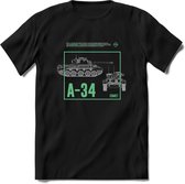 A34 Comet leger T-Shirt | Unisex Army Tank Kleding | Dames / Heren Tanks ww2 shirt | Blueprint | Grappig bouwpakket Cadeau - Zwart - XXL