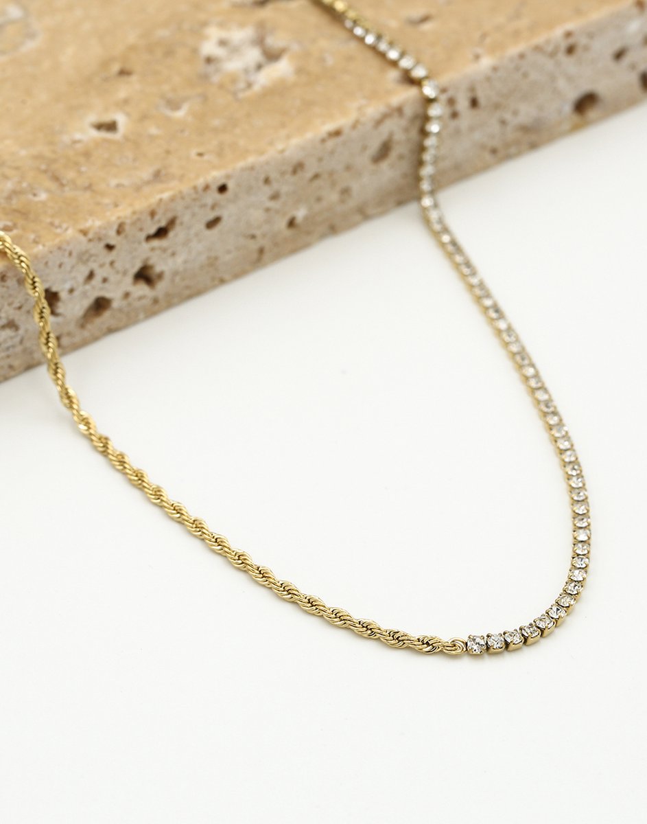 Glow Adora Kettingen Tennis ketting / gedraaide schakel Goud