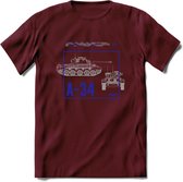 A34 Comet leger T-Shirt | Unisex Army Tank Kleding | Dames / Heren Tanks ww2 shirt | Blueprint | Grappig bouwpakket Cadeau - Burgundy - L