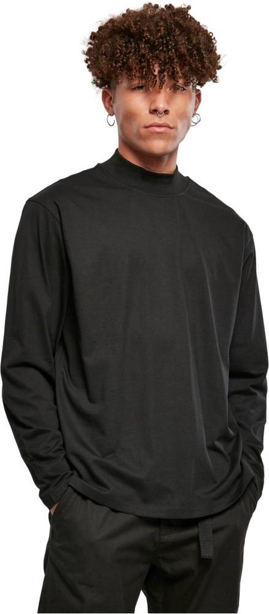 Urban Classics Heavy Boxy Mock Neck Longsleeve shirt M Zwart