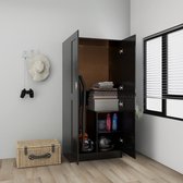 Kledingkast 82,5x51,5x180 cm spaanplaat hoogglans zwart