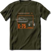 E75 leger T-Shirt | Unisex Army Tank Kleding | Dames / Heren Tanks ww2 shirt | Blueprint | Grappig bouwpakket Cadeau - Leger Groen - XL