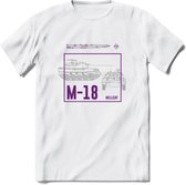 M18 Hellcat leger T-Shirt | Unisex Army Tank Kleding | Dames / Heren Tanks ww2 shirt | Blueprint | Grappig bouwpakket Cadeau - Wit - XL
