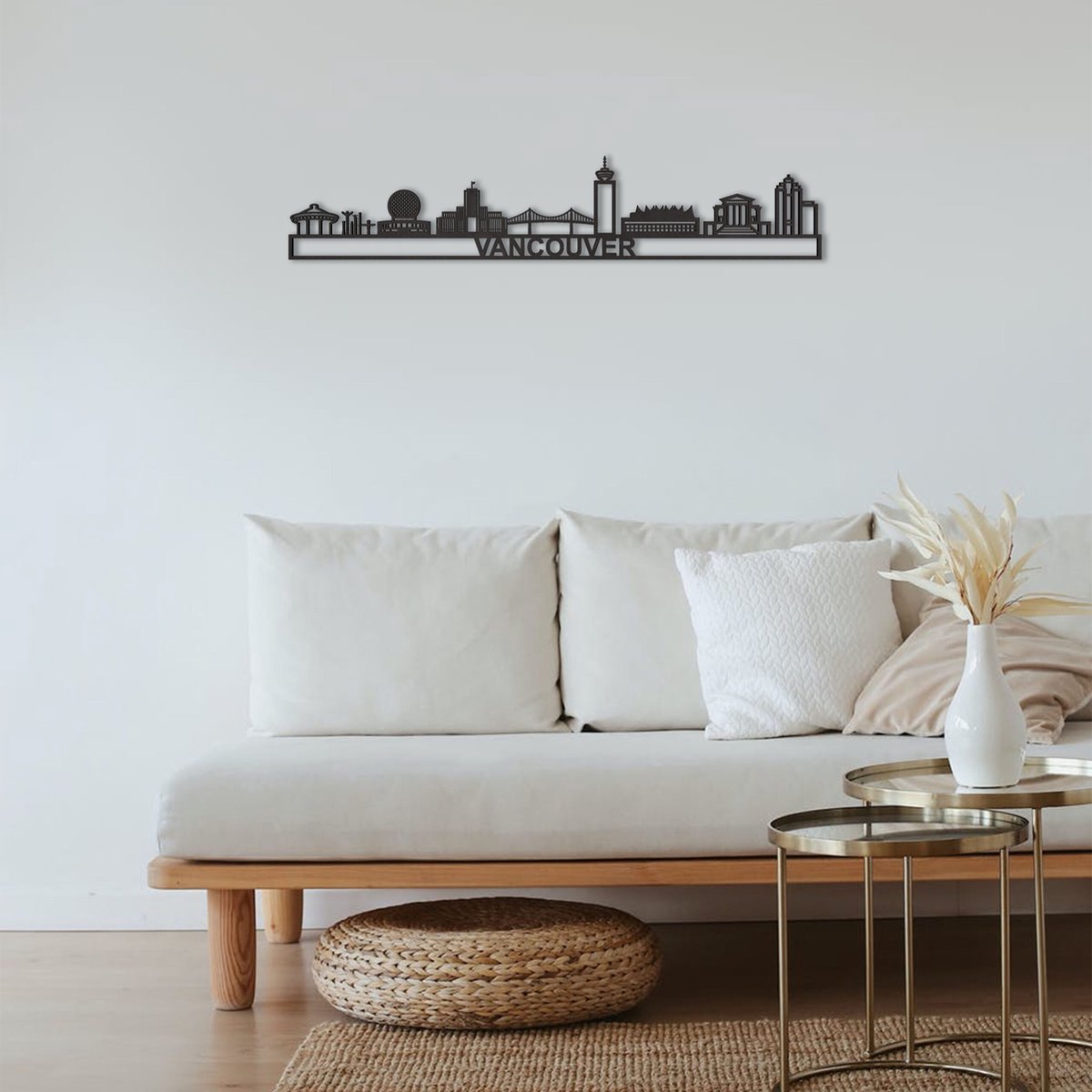 Skyline Vancouver Zwart Mdf 130 Cm Wanddecoratie Voor Aan De Muur Met Tekst City Shapes