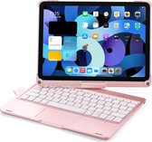 Case2go - Bluetooth Toetsenbord hoes geschikt voor iPad Air 10.9 (2022) - QWERTY - Toetsenbord verlichting en Touchpad - 360 graden draaibaar - Rosé-Goud