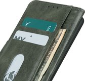Mobigear Telefoonhoesje geschikt voor Xiaomi 11T Hoesje | Mobigear Classy Bookcase Portemonnee | Pasjeshouder voor 2 Pasjes | Telefoonhoesje voor Pinpas / OV Kaart / Rijbewijs - Groen