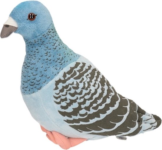 Pluche blauwe duif knuffel