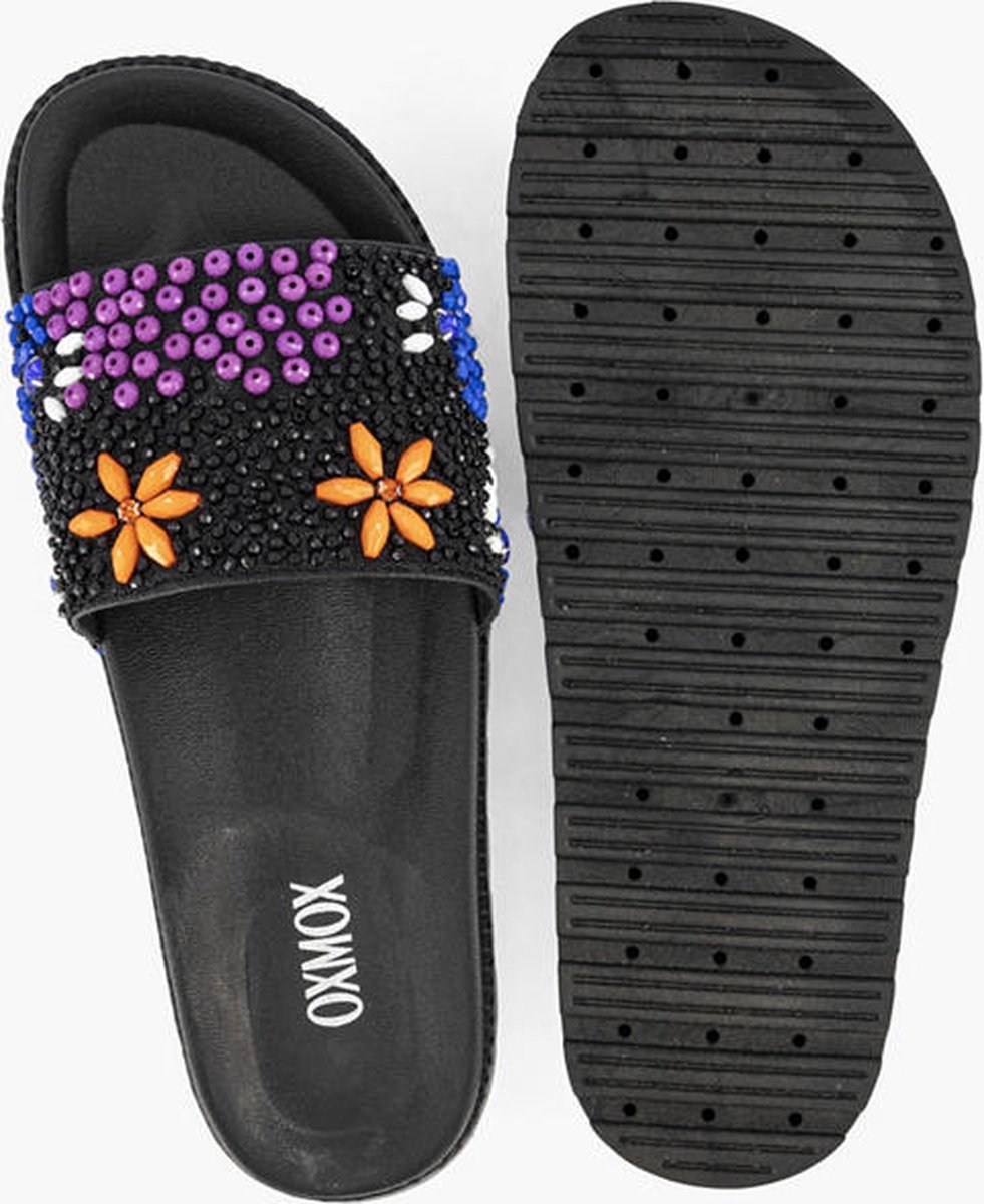 oxmox Babouche perles noires Taille 37 bol