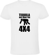 Tequila will make you 4x4  Heren T-shirt | drank | alcohol | sterke drank | Wit