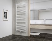 Schulte EP18075-M 04 designradiator 75 x 177 cm München met midden onderaansluiting, 1276 Watt, alpine-wit, radiator voor de badkamer, keuken of een ander vertrek in de woning