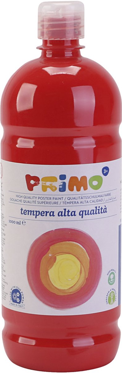 Tempera Verf Mat, rood, 1000 ml/ 1 fles