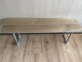 Tafelbank - 120x29x47 cm - oud grijs - steigerpijp onderstel
