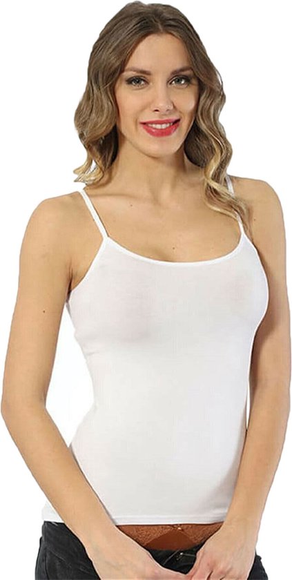Bretelles de chemise pour femme en Bamboe - 95% Bamboe - Wit - Taille XL - Antibacterieel - Haute qualité