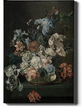 Walljar - Van der Mijn - Stilleven met Bloemen - Muurdecoratie - Canvas schilderij