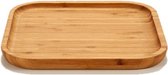 Bamboe houten broodplank/serveerplank vierkant 20 cm - Dienbladen van hout