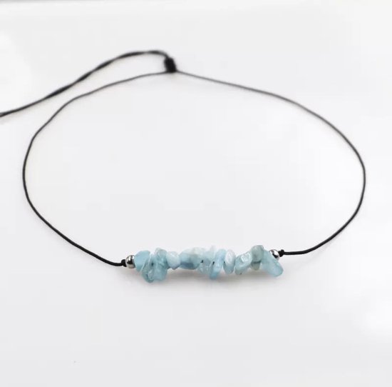 Koordketting met Aquamarijn Edelsteen