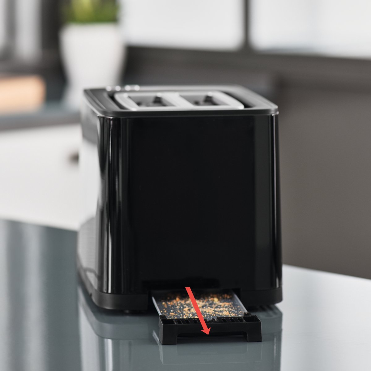 Krups KH641810 Smart'n Light broodrooster | broodrooster met twee sneden | digitaal display | 7 bruiningsniveaus | verwijderbare kruimelbak | aftellen | hefapparaat | zwart