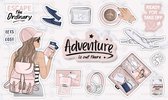 Stylish modern art sticker - instagram e-girl stickers - laptop en agenda stickers scrapbook journal - journey stickers - 2 stuks