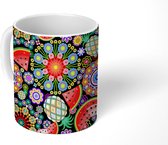 Mok - Koffiemok - Bloemen - Fruit - Regenboog - Mandala - Design - Mokken - 350 ML - Beker - Koffiemokken - Theemok