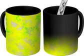 Magische Mok - Foto op Warmte Mokken - Patronen - Abstract - Verf - Geel - Magic Mok - Beker - 350 ML - Uitdeelcadeautjes