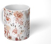 Mok - Rozen - Bloemen - Patroon - Mokken - 350 ML - Beker - Uitdeelcadeautjes
