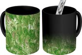 Magische Mok - Foto op Warmte Mokken - Marmer print - Groen - Design - Verf - Magic Mok - Beker - 350 ML - Uitdeelcadeautjes