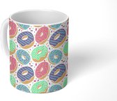 Mok - Koffiemok - Donut - Patronen - Pastel - Mokken - 350 ML - Beker - Koffiemokken - Theemok