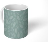 Mok - Bladeren - Patronen - Turquoise - Mokken - 350 ML - Beker - Uitdeelcadeautjes