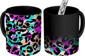 Magische Mok - Foto op Warmte Mokken - Regenboog - Panter - Patronen - Magic Mok - Beker - 350 ML - Uitdeelcadeautjes