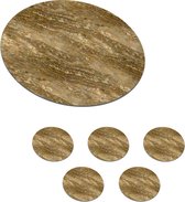 Onderzetters voor glazen - Rond - Marmer - Goud - Luxe - Graniet - Patronen - 10x10 cm - Glasonderzetters - 6 stuks
