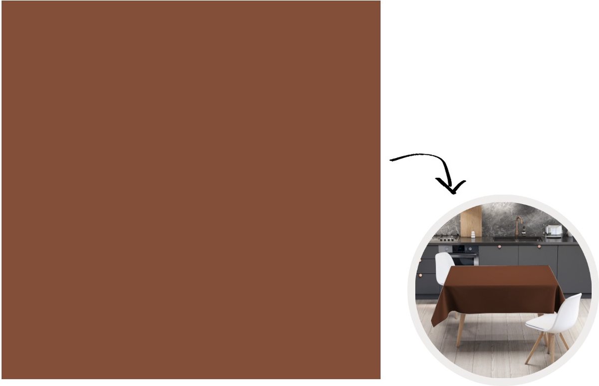Tafelkleed - Tafellaken - 100x100 cm - Bruin - Donker - Kleuren - Binnen en Buiten
