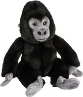 Pluche zwarte gorilla knuffel 28 cm - Gorillas apen jungledieren knuffels - Speelgoed voor kinderen