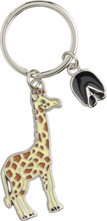 Metalen giraffe sleutelhanger 5 cm