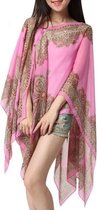 Zomer poncho/sjaal/omslagdoek - Roze