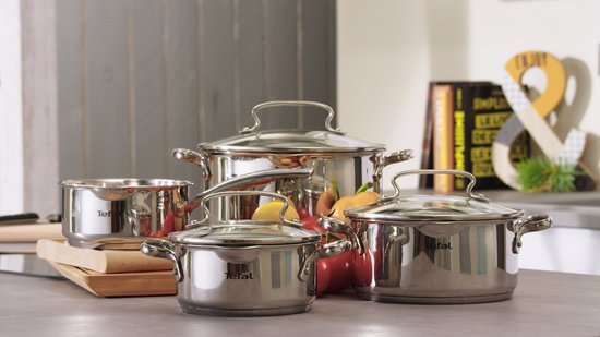 Tefal Duetto+ Pannenset - 4-delig - Geschikt voor Inductie - RVS - Met Deksel