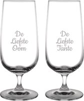 Gegraveerde bierglas op voet 41cl De Liefste Tante-De Liefste Oom