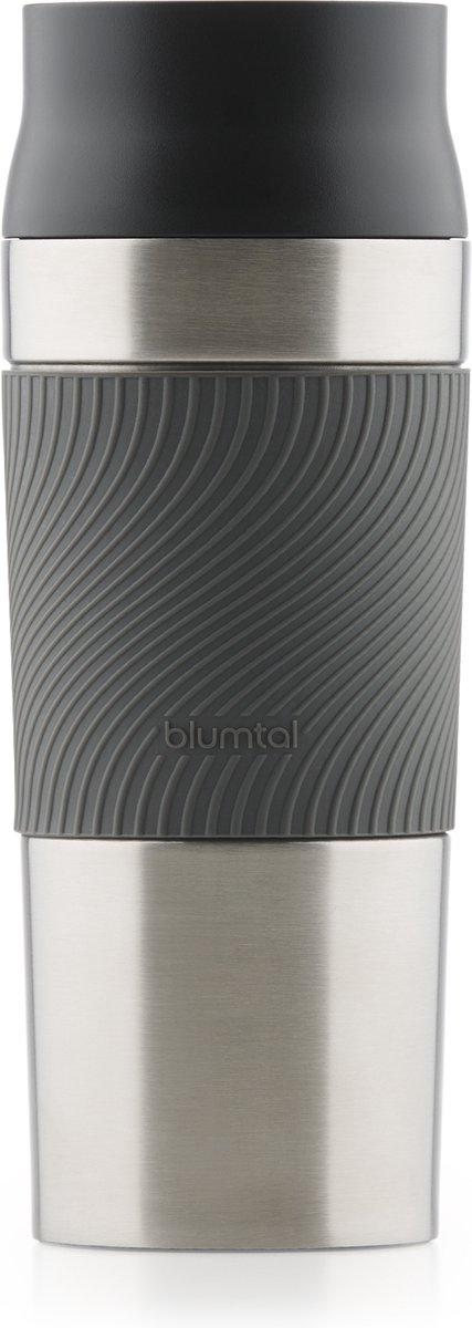 Blumtal Thermosbeker Classic - Lekvrij, BPA-Vrij en Vaatwasserbestendig - Hoge Kwaliteit Thermosfles met Quick-Press Sluiting - Travel Mug 500 ml - Antraciet