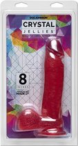 Crystal Jellies - Realistic Cock with Balls - 8 Inch - Pink - Realistic Dildos pink