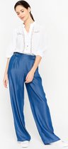 LOLALIZA Wijde tencel broek - Donker Blauw - Maat 42