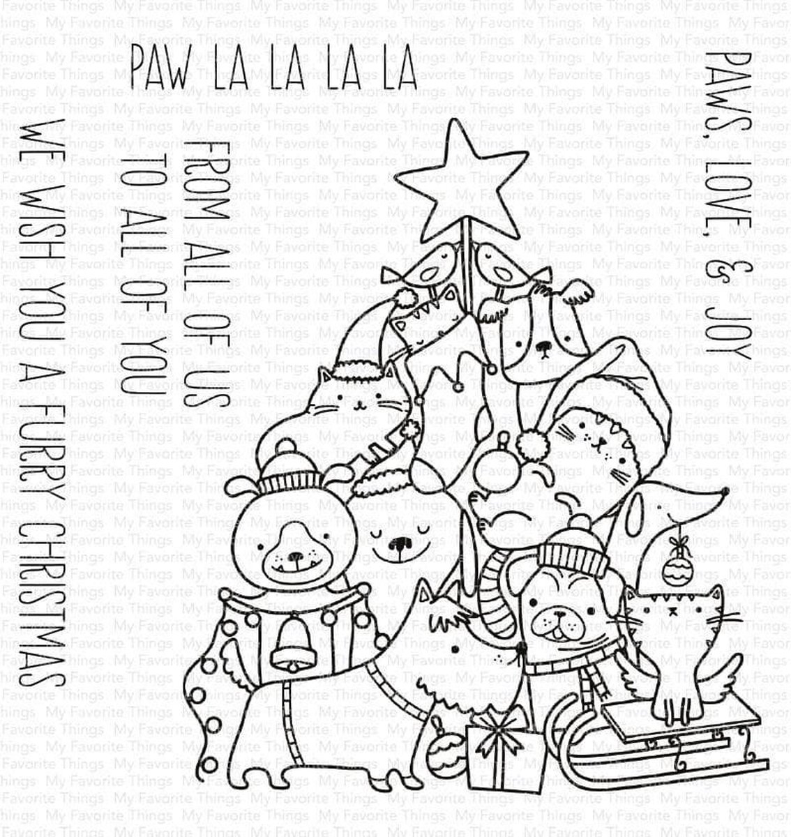 Paw La La La La Clear Stamps (CS-607)