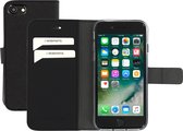 Apple iPhone SE (2022) Hoesje - Mobiparts - Saffiano Serie - Kunstlederen Bookcase - Zwart - Hoesje Geschikt Voor Apple iPhone SE (2022)