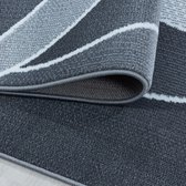 Design vloerkleed voor woonkamer Laagpolig vloerkleed 3-D golfpatroon Zacht pool Grijs