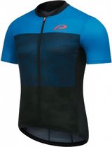 fietsshirt P-Transform heren polyester zwart/blauw mt M